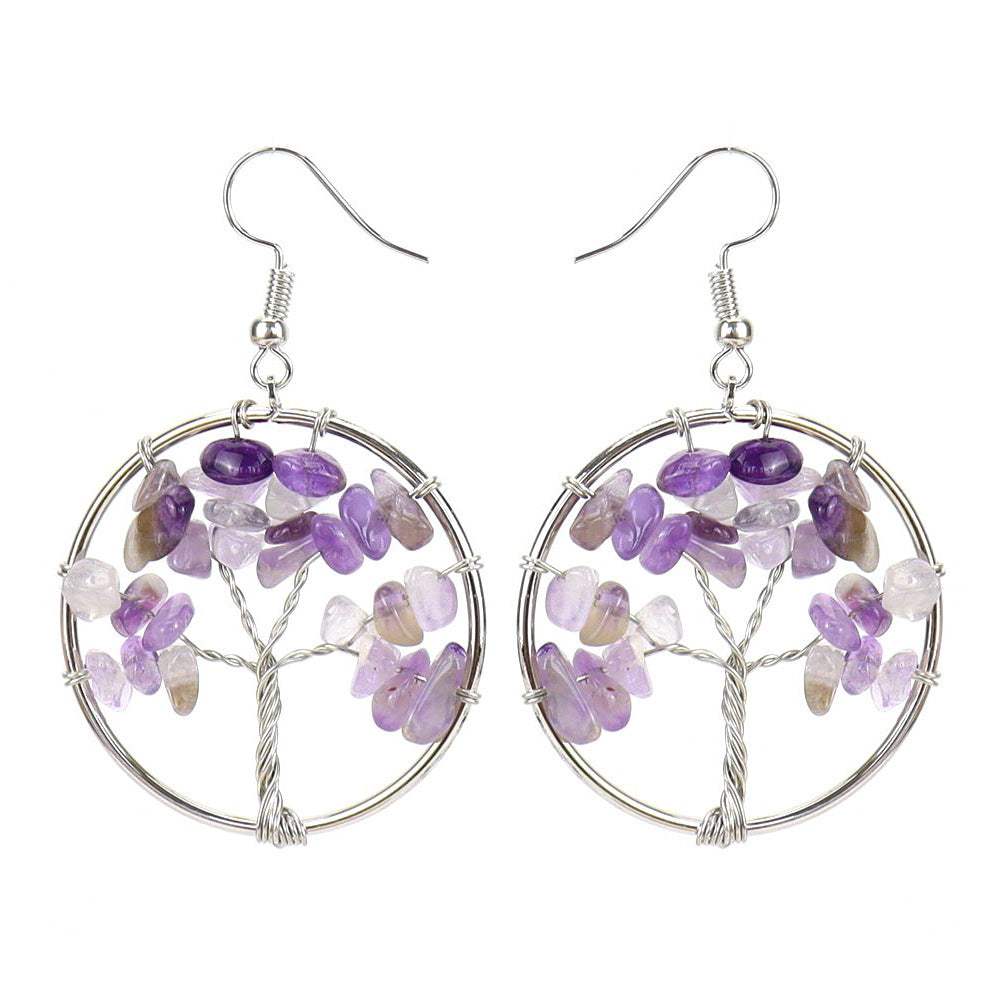 Wholesale Natural stone colorful stone earrings